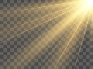 Naklejka premium Bright beautiful star.Illustration of a light effect on a transparent background. 