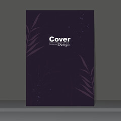 Cover Design Template with Nature Leaves Background