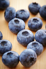 blueberries on wooden background