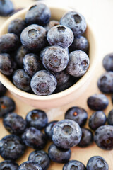 fresh blueberries in a bowl