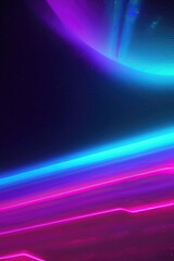 Fototapeta premium Vibrant colored neon lights, abstract shiny lines background. Generative ai art.