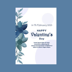 Lovely valentines day card template with floral ornament