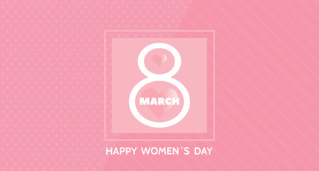 Happy 8 March, Banner for the International Women's Day with the decor of flowers. Abstract art paper cut floral bouquet Heart paper craft frame Flowers International Female Vector Holiday Illustratio