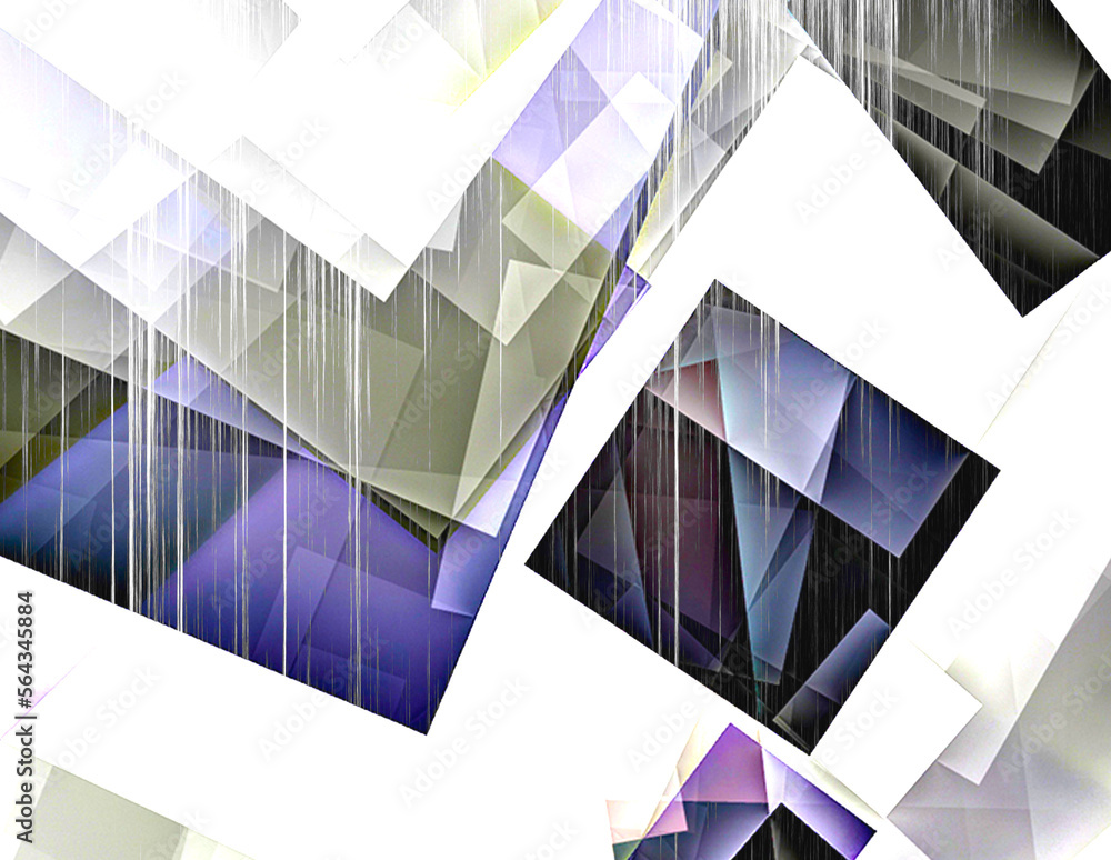 Poster an abstract random pattern of squares isolated on a white background