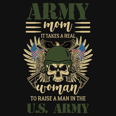 Army mom veterans day tshirt design 