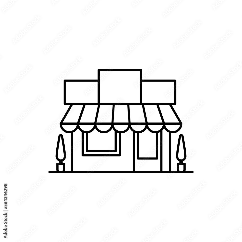 Canvas Prints Shop Building Sign Black Thin Line Icon Symbol for Retail Business. Vector illustration of Store Facade