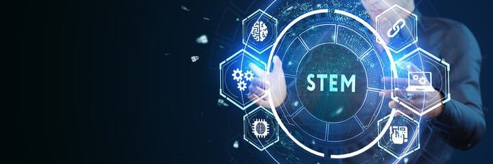 Obraz premium Science, technology, engineering and math. STEM concept. Business, Technology, Internet and network concept.