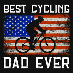 Best cycling dad ever tshirt design 