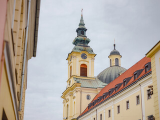 Naklejka premium monastery of St. Elizabeth in Klagenfurt was founded at beginning of 18th century. The church is adjacent to city's hospital, and nuns act as nurses there.