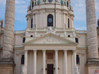 Catholic church located in the southern part of Karlsplatz, Vienna. One of the symbols of the city. The Karlskirche is a prime example of the original Austrian Baroque style.