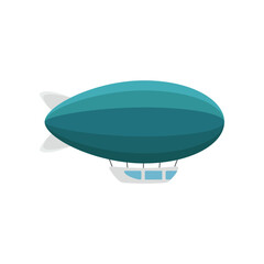 Retro zeppelin vector illustration. Vintage dirigible or airship for carrying passengers isolated on white background. Transportation, tourism, aviation industry concept. © PCH.Vector