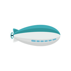 Vintage zeppelin vector illustration. Colorful dirigible or airship for carrying passengers isolated on white background. Transportation, tourism, aviation industry concept.