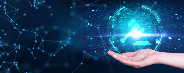 Business, Technology, Internet and network concept. Attorney at law business legal lawyer auction...
