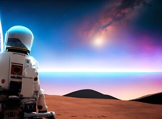 Fototapeta na wymiar Astronaut on Mars