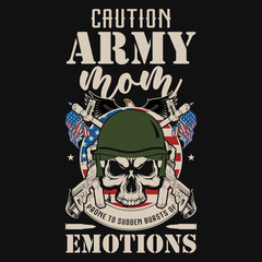 Army mom veterans day tshirt design 