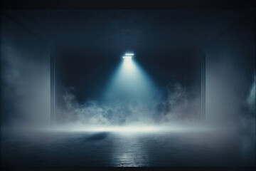 Obraz premium dark blue foggy background. presentation. product presentation