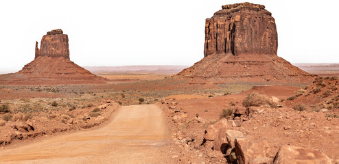 Monument Valley with transparent sky - obrazy, fototapety, plakaty