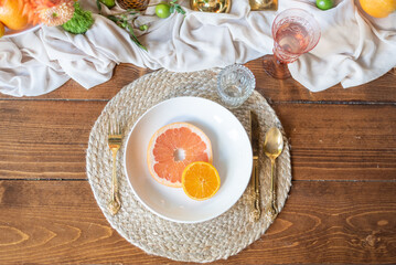 Citrus orange tablescape table