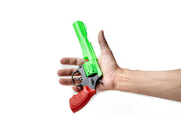 Colorful toy guns for children aged 10 and up.