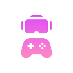 vr game flat gradient icon