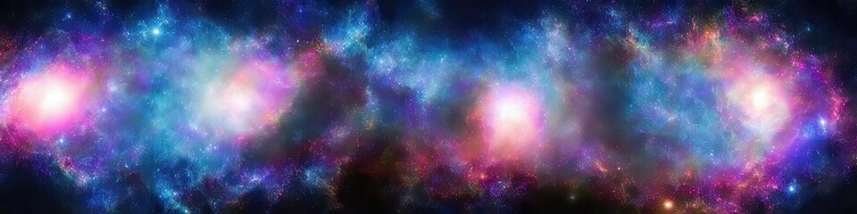 panoramic image of outer space - the universe and galaxy scene created by generative AI
