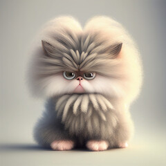 Fluffy cute kitty, generative ai