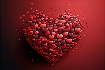Valentines heart. Decorative heart background with lot of valentines hearts. Vector illustration. Generative AI