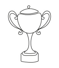 Winners cup icon vector in doodle style. First place icon. Champion cup in doodle style. Awards, trophy cups, stars.