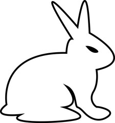 Rabbit icon. Animal symbol. Linear style sign for mobile concept and web design. Rabbit symbol logo illustration. vector graphics. Vector illustration of a sitting rabbit.