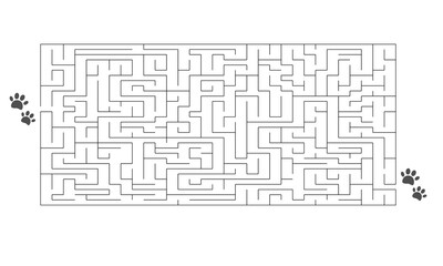 Labyrinth maze game vector illustration. Find right way, simple logic game. Puzzle for kids.