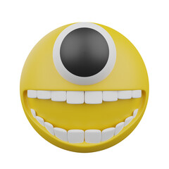 3D funny yellow emoji. Emoticons faces with facial expressions.