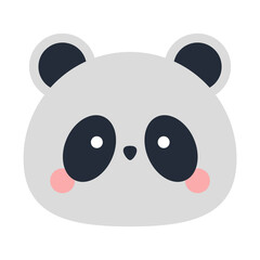 Cute and beautiful baby panda face illustration.