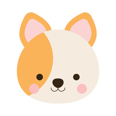 Cute and beautiful puppy face illustration
