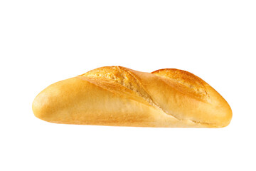 French baguette loaf isolated on white background. Fresh french baguette isolated.