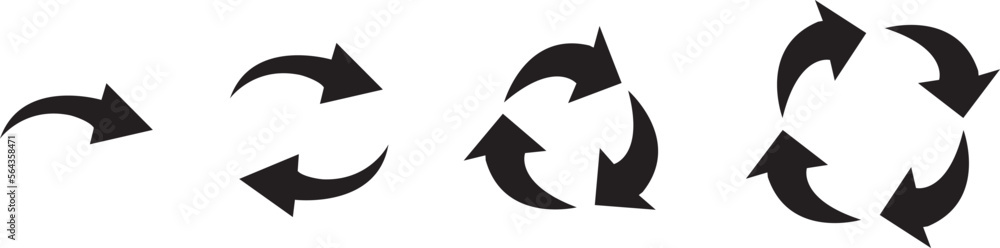 Poster arrow round icon vector. black arrow circle recycle design. black circle arrow. recycle set icon vec