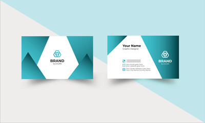 Double-sided creative business card template. Portrait and landscape orientation. . Vector illustration. Vector design formal modern business card.  Flat design vector abstract creative design.