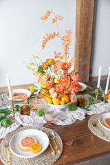 Citrus orange tablescape table