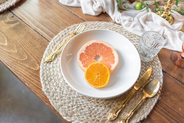 Citrus orange tablescape table