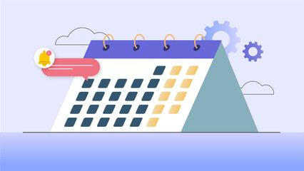 Calendar deadline with notification. Reminder notification. Vector illustration design