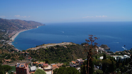 Landscape of the coast of Taormina, Sicily, Italy