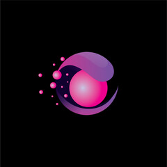 Abstract purple sphere, vector
