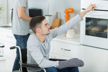 independent handicapped turning on the oven