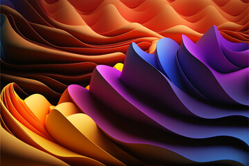 Colorful Wave RGB 3D Look Structure Abstract Background Generative AI