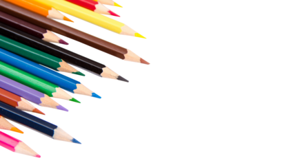 Color Pencils on a White Background, copy space