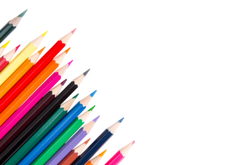 Color Pencils on a White Background, copy space
