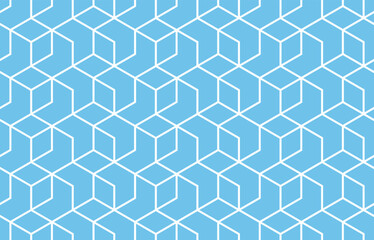 The geometric pattern with lines. Seamless vector background. White and blue texture. Graphic modern pattern. Simple lattice graphic design