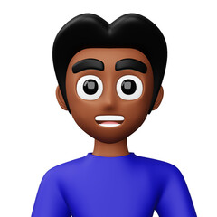 Cute cartoon man, happy people, 3d rendering