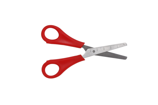 scissors isolated red texture school