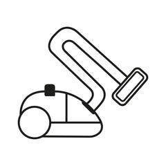 Vacuum cleaner icon, thin line, empty outline isolated on white background, flat modern design. Stock illustration