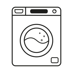 Washer icon. Appliance vector icon. Washer icon vector. Washer thin line design. Vector image